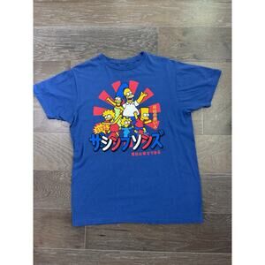 Simpsons Tee Shirt Men Large Japanese Family Happy Vintage Short Sleeve